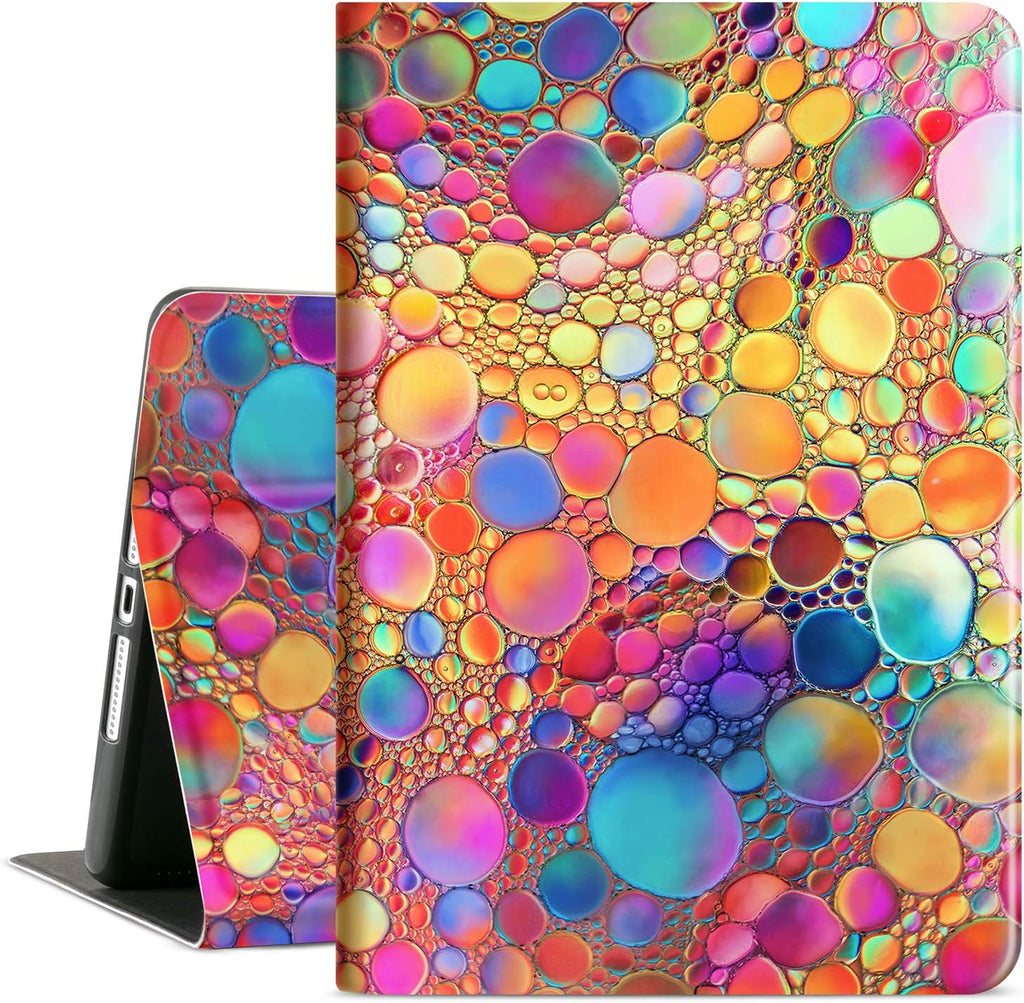 Ipad 10.2 Case for Ipad 9Th Generation 2021, Ipad 8Th Generation 2020, 7Th Generation Ipad Case 2019, Multi-Angle View Adjustable Stand Auto Wake / Sleep (Colored Art Bubbles)