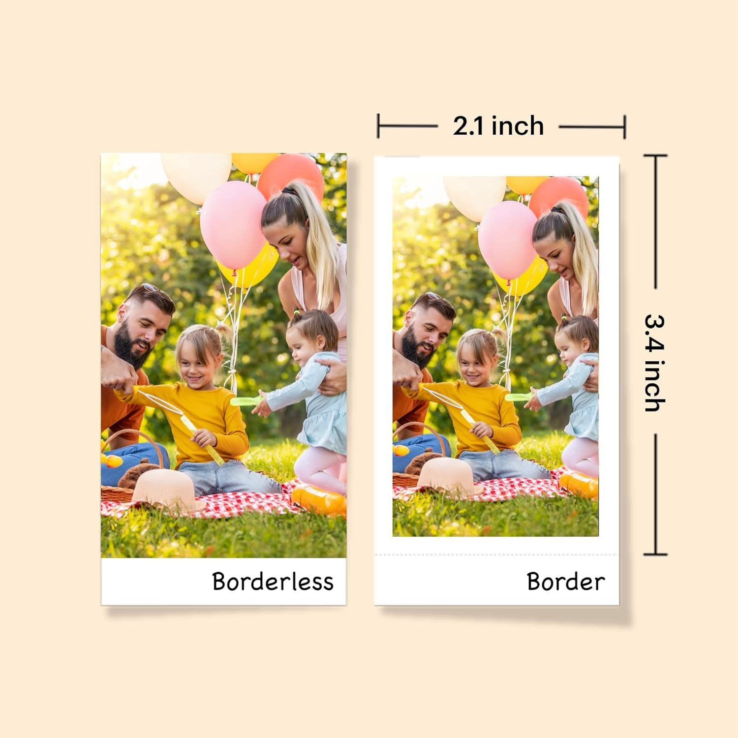 Mini 2 Retro 4Pass Portable Photo Printer (2.1X3.4 Inches) + 8 Sheets, White