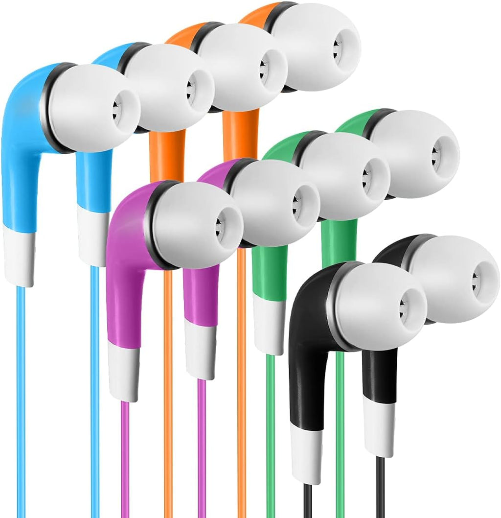 Earbuds Bulk for Kids Students School Classroom 30 Pack,  Wholesale Disposable Earphones Headphones for Computers Chromebook Ipad PC Android Phone, Fits All 3.5Mm Interface